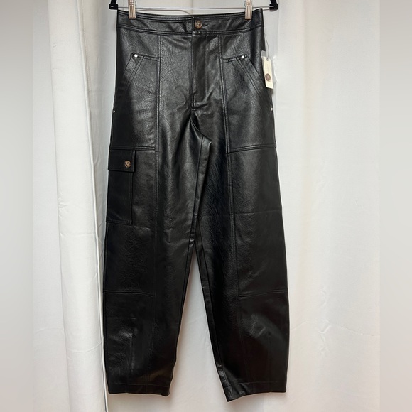 By Anthropologie Faux Leather Utility Cargo Pants - Picture 8 of 13